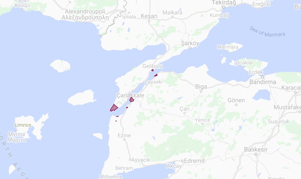 Çanakkale Boğazı Tarihi Olaylar ve&nbsp;Mekanlar